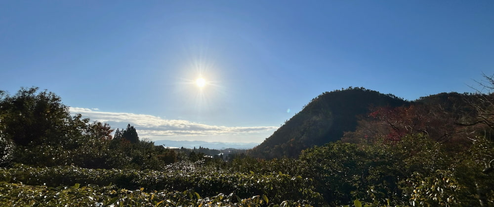 光悦寺からの鷹峯三山の写真
